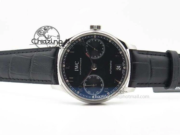 MIROTIME 0412 Practical Portuguese Real PR IW500109 ZF 1:1 Best Edition Black Dial On Black Leather Strap A52010 V 7308